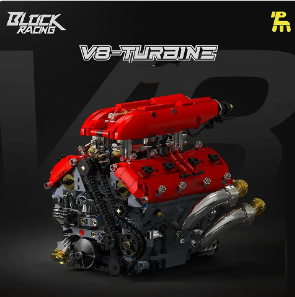 V8 Engine Model Kit that Runs, STEM Building Block Set for Adults & Kids 8-14+, Build Your Own Visible Working Car Engine with Motor, Educational Science Physics Toy for Boys, 1370 PCS engine blocks