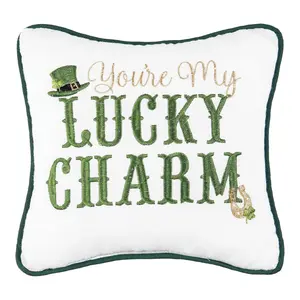 10" x 10" My Lucky Charm St. Patrick's Day Pillow by Valerie
