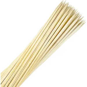 50 Pcs Extra Long 16" Bamboo Smores Roasting Sticks 5mm Heavy Duty Thick Wooden Skewers for Fire Pit Campfire Grilling Bonfire for Marshmallow Hot Dog Barbecue Camping