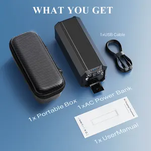 Portable Laptop Power Bank, 98Wh/27000mAh Portable Charger with 100W AC Outlet, 65W PD Laptop Battery Bank Power Supply for Camping, Outdoors, Home Emergency Outage Charging Phone Electronic Smartphone