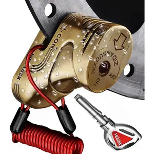 Heavy Duty Motorcycle Anti Theft Combination Cable Locks, Key Bike Lock, Mini Wheel Disc Lock Accessories for Adult Bikes