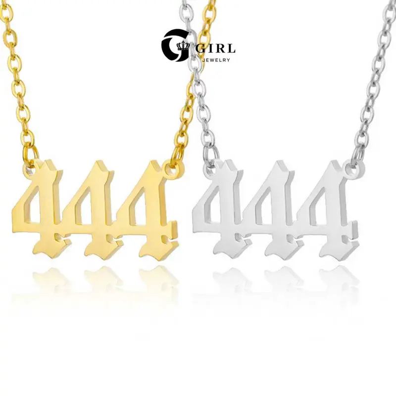 GGlRL 18K Gold Plated Stainless Steel Number Necklace for Men Women 000 111 222 333 444 555 666 777 888 999 Necklace Numerology,Fashion All-Match Jewelry Gifts for Daily Summer Beach Parties Holiday Birthdays Anniversaries Back to School Various Occasions