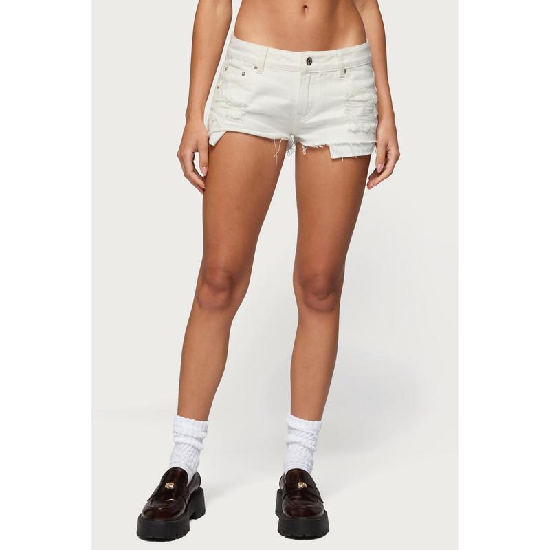 Devin Low Rise Micro Denim Shorts
