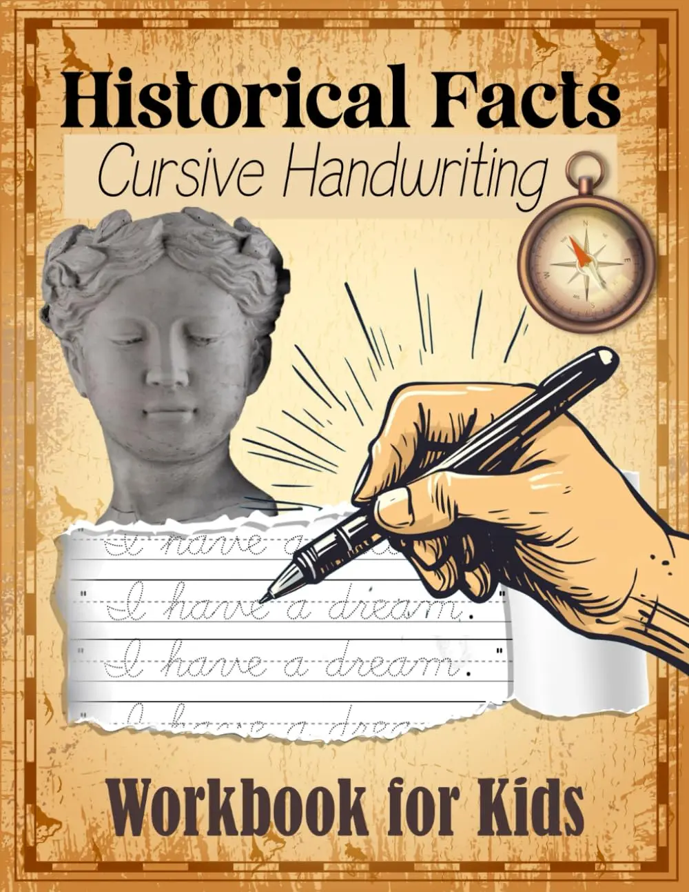 Historical Facts Cursive Handwriting Workbook for Kids: Beginner Book ...