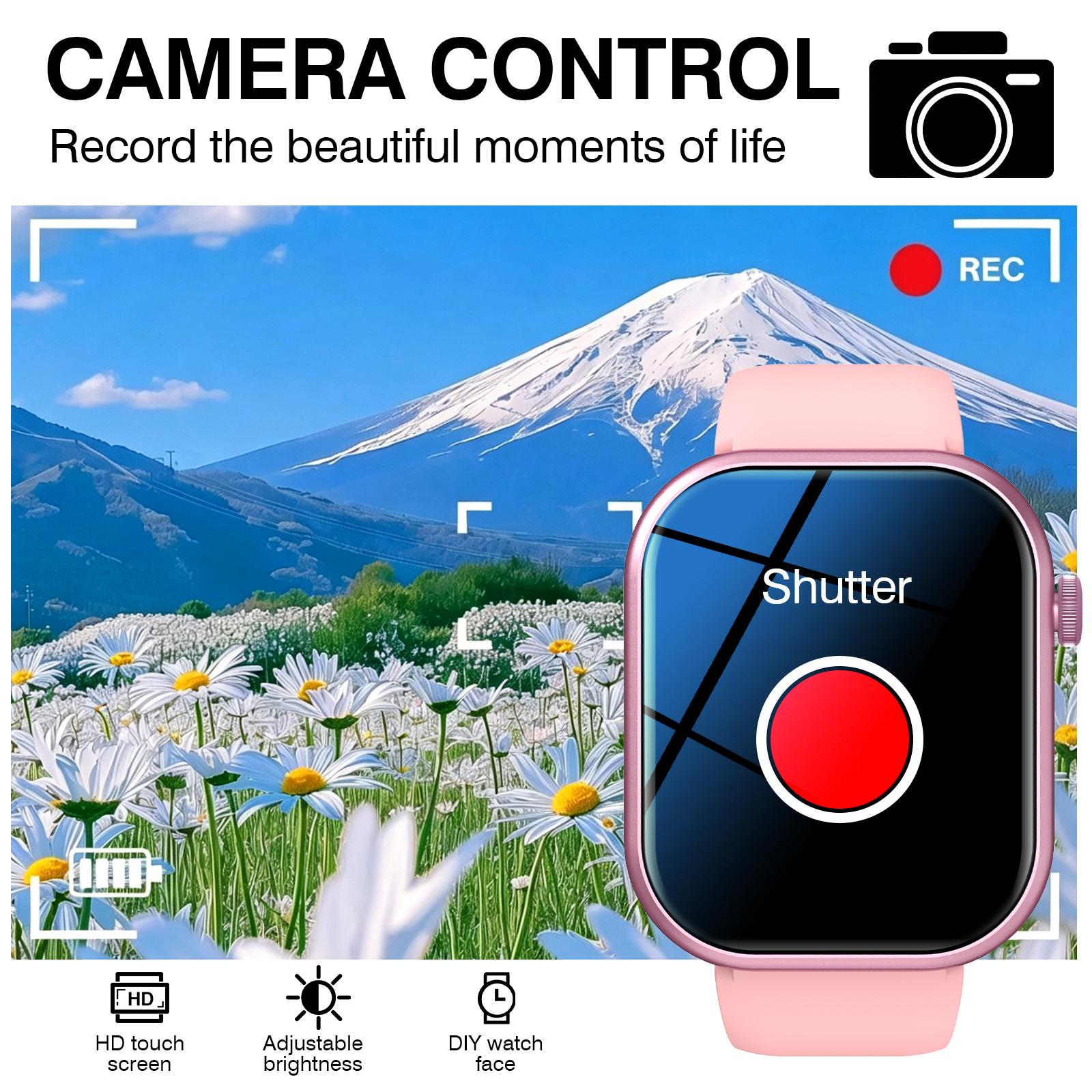 Wireless Smart Watch - Wearable Devices with Voice Call, Music Control, Camera Control, Multiple Watch Faces, Real-Time Activity Tracking Fitness Mode campingessentials