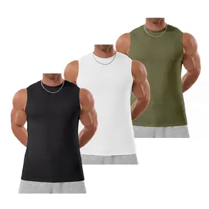 STREVATE Men's Classic Tank Top, Compact Neckline Shoulder-Building Muscle Tank, Soft Stretch Sleeveless Shirt