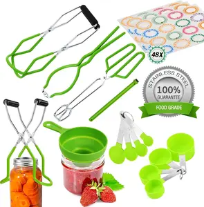 Cooking Utensils Canning Supplies Starter Kit - Beginner's Set with Canning Tools, Tongs, Jar Lifter, Funnel, Labels, Stainless Steel Water Bath Canning Pot Accessories,  Canning Essentials