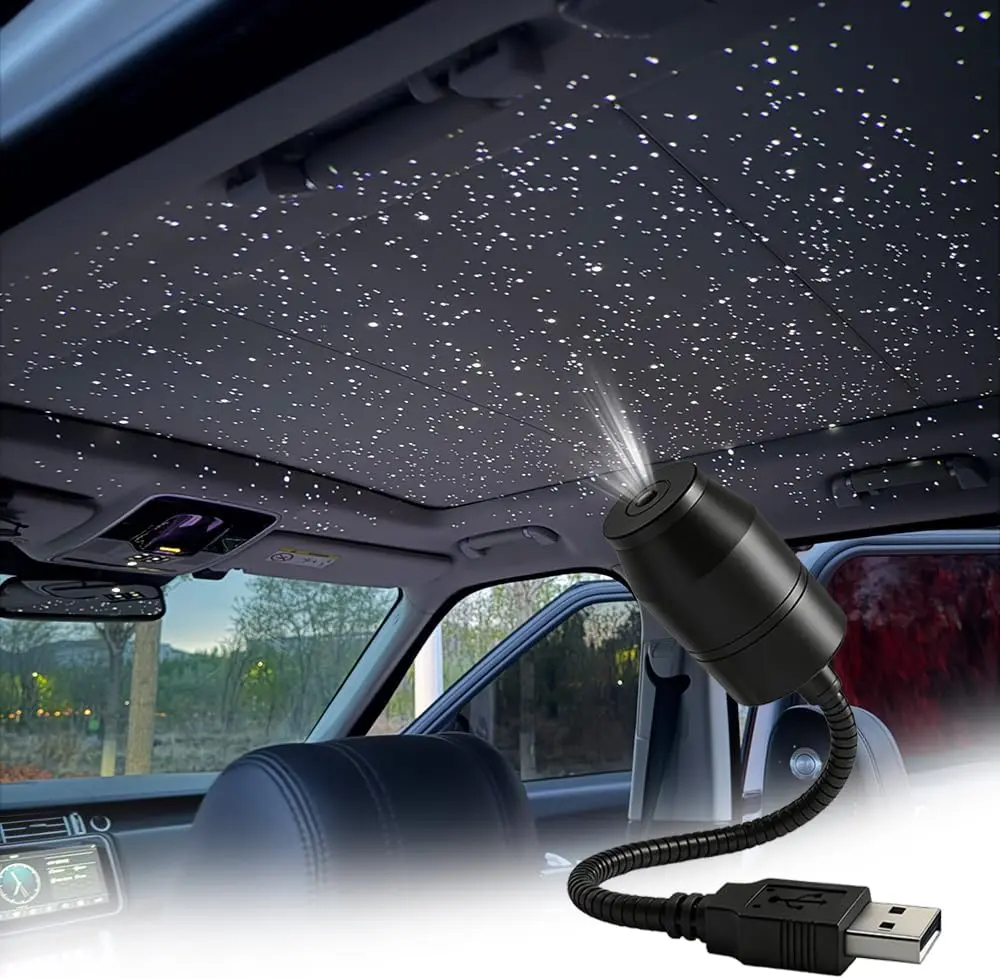 Car Star Projector Night Light, Flexible USB Starry Sky Projection Lamp, Create Dreamy Atmosphere for Road Trips, Car Parties, Indoor Decor & Quiet Leisure