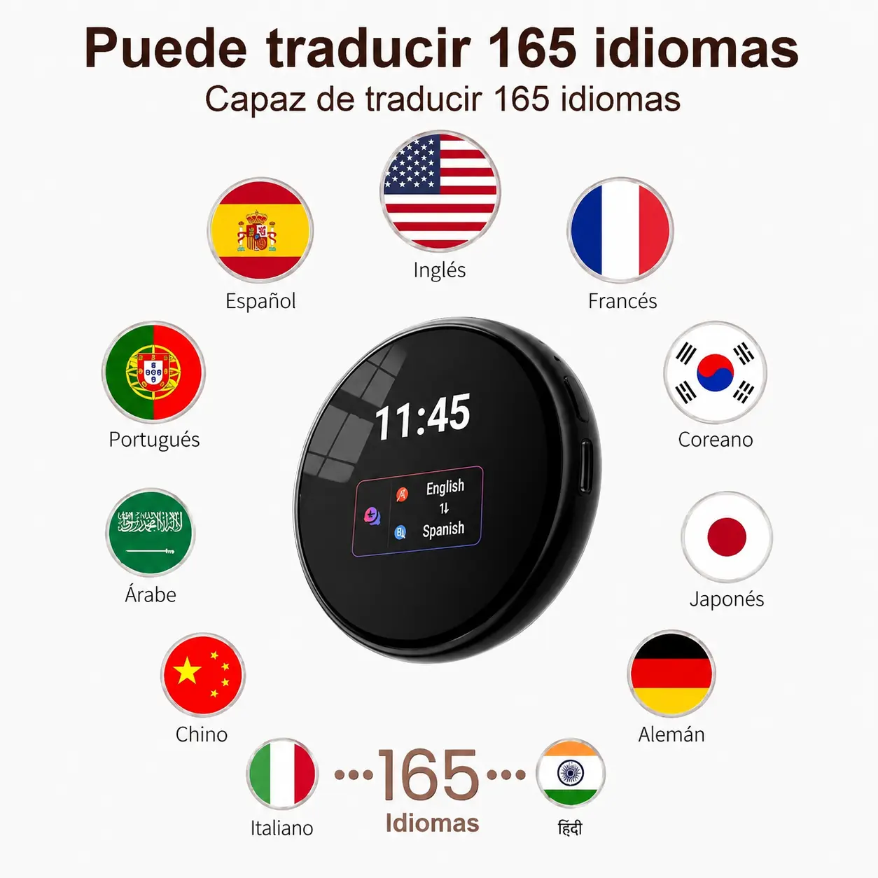 ZNP Z06 Intelligent Language Learning and Translation Machine: Oral Practice Partner+165 languages bidirectional translation, magnetic suction+hanging rope dual design, photo translation/oral practice companion, improve language ability