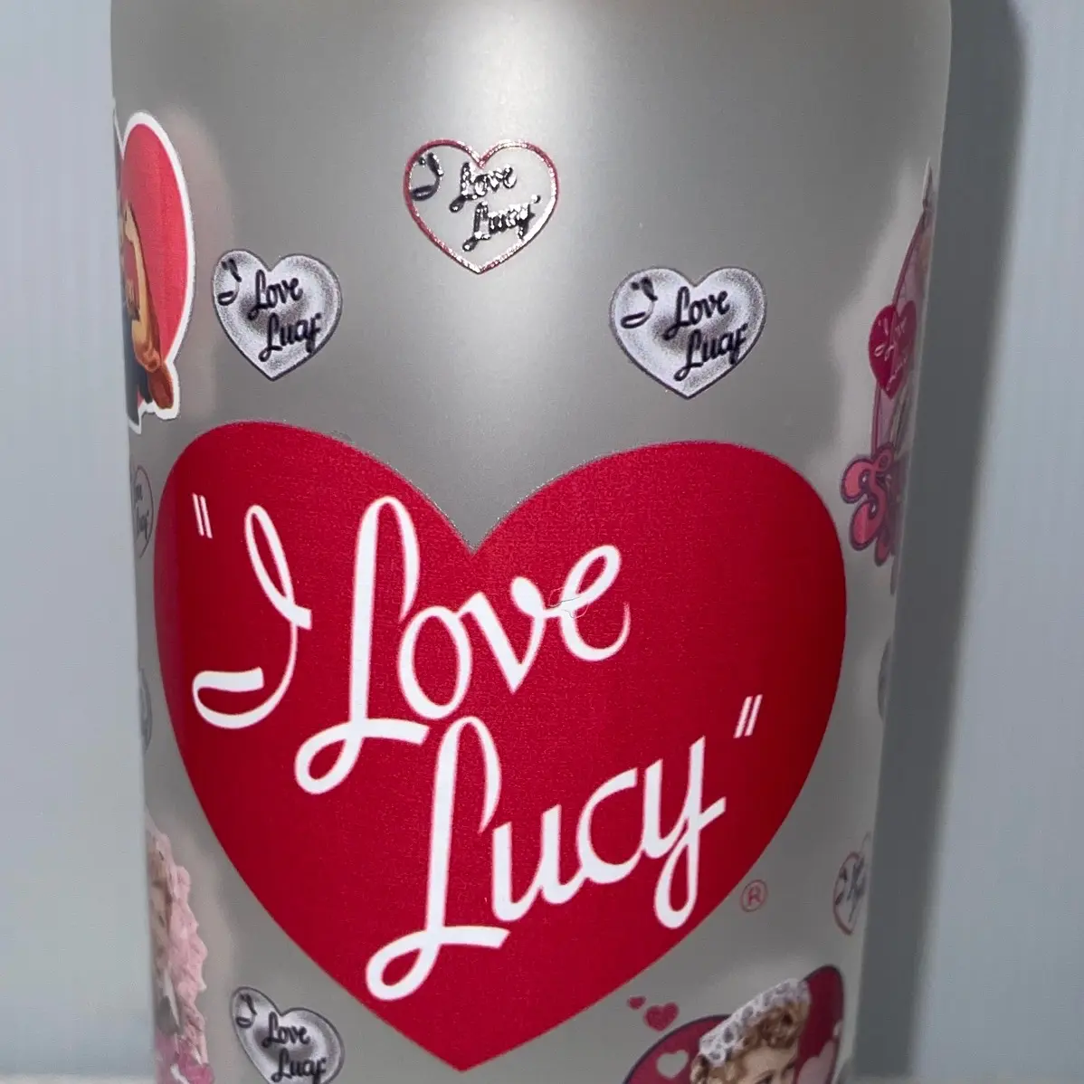 I love Lucy!! 16oz frosted glass cup I love Lucy!! 16oz frosted glass cup