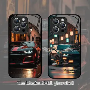 IPhone 16 Promax Car Sports Car Supercar Racing Car phone case Phone Case Tempered Glass Anti Drop, Anti Sweat Suitable for iPhone 15 14 13 12 11 XS Phone Protection Case Shockproof Silicone
