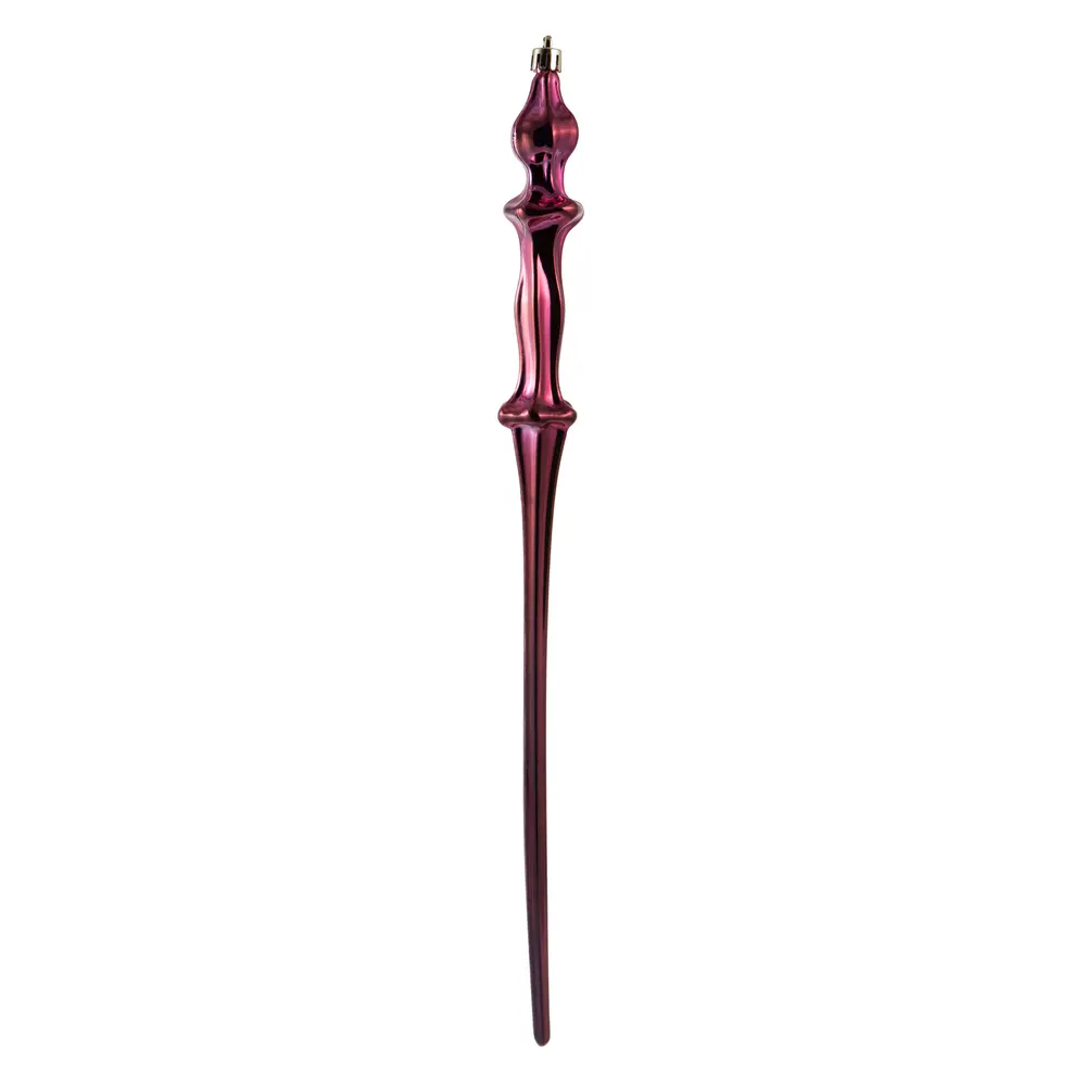Vickerman N175321D 212 MAIN Shiny Finish Berry Red Icicle Home Ornament, 15.7 in. Plastic Christmas Decoration, 3 Per Box