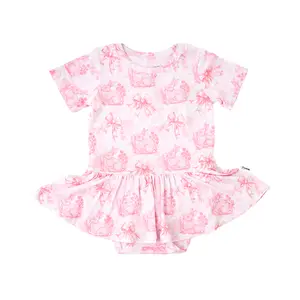 Juniper TUTU - Easter Bunny Floral Super Soft & Comfortable Baby Tutu Skirt with Fitted Bodysuit 3 Snaps for Easy Diaper Changes Bamboo Viscose Material