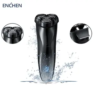 Enchen Electric Shaver for Men, 100% Washable Rechargeable Waterproof Electric Razor Wet & Dry Shaving with Pop-up Trimmer, LCD Power Indicator, Safety Lock, Low Power Alert, Travel Home