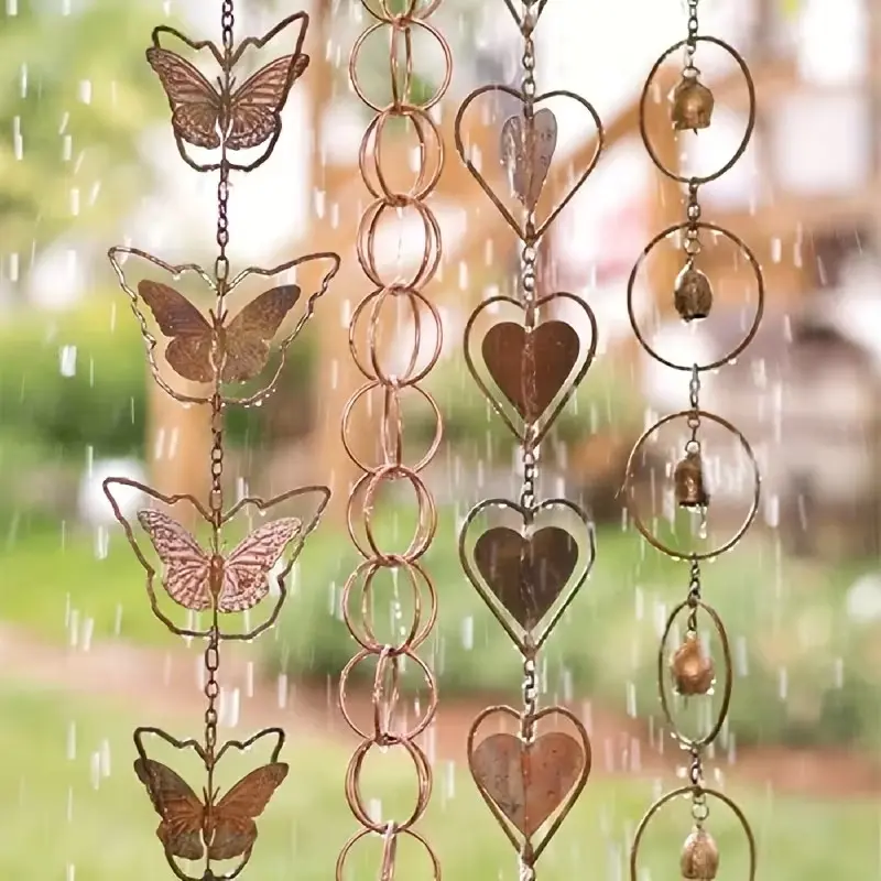 Charming Metal Butterfly Wind Chimes, Rain Chain Garden Art, Indoor Outdoor Decorative Iron Crafts, Elegant Home Decoration, Garden Accessories, Outdoor Garden Accessory