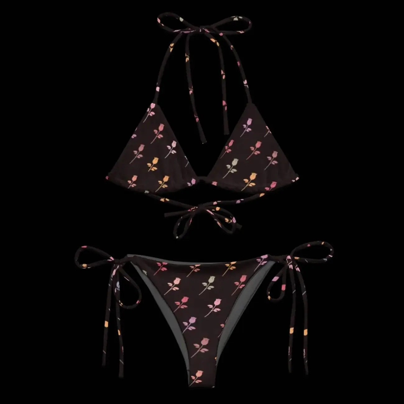 All-over print recycled string bikini BU2