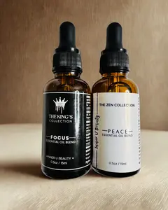 Luxe Aromatherapy Collection Peace, Focus, Strength, and Energize Essential Oil Blend Dropper and Roller