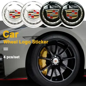 4pcs 56MM Car Wheel Center Hub Cap Badge Logo Sticker for Cadillac Escalade CTS DTS STS XTS ATS BLS SLS Deville CT5 CT6 XT5 XT6