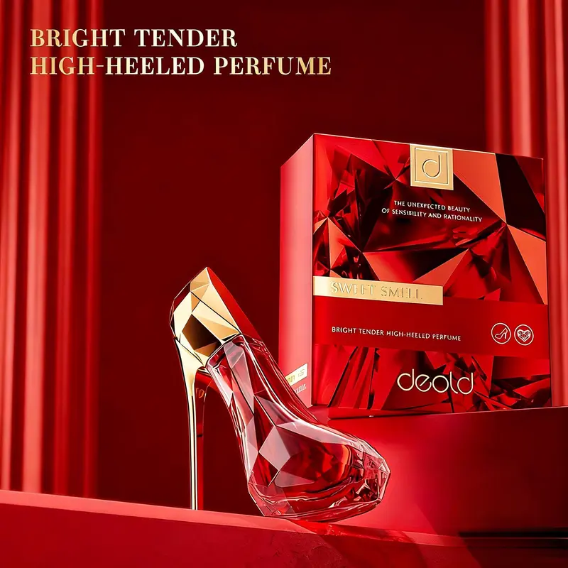 Designer Mini Perfume for Women Sweet Lychee Fruity Scent, Long-Lasting Fragrance in Elegant High Heel Bottle, Romantic Boxed Gift for Adults, 1.01 fl oz Travel Size