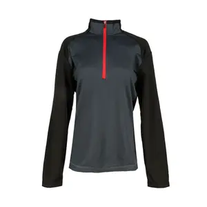 River's End Womens Microfleece Half Zip Casual Outerwear Casual - Black, Grey