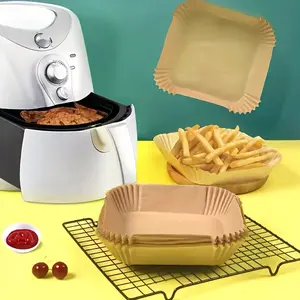 125pcs Of Air Fryer Paper, Disposable Air Fryer Mat, Non Stick Disposable Air Fryer Mat, 8-inch Unbleached Baking Paper, Suitable For 5-8QT Air Fryer, Microwave Baking
