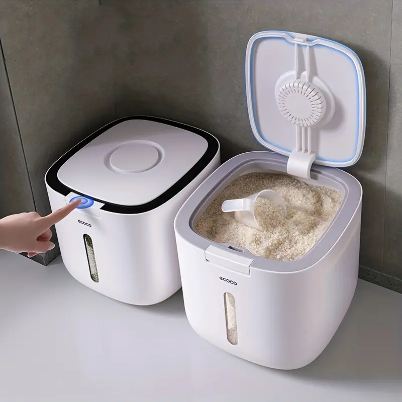 Airtight Rice Storage Bucket with Seal Ring, Sturdy Moisture-Proof Food Container for Rice & Grains, Thickened Kitchen Supplies, Food Storage Box