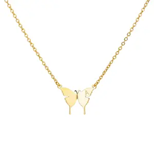 Butterfly 26 Initials Necklace Ladies Minimalist Golden Butterfly Name Necklace Stainless Steel