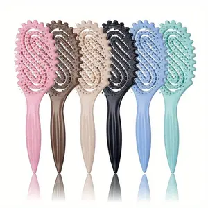 Detangling Brush, Curl Styling Hollow Hair Brush, Curly Wet Tangled Massage Comb, Barber Hairdressing Salon Tool, Detangler Brush, Curling Brush, Detangling Hairbrush