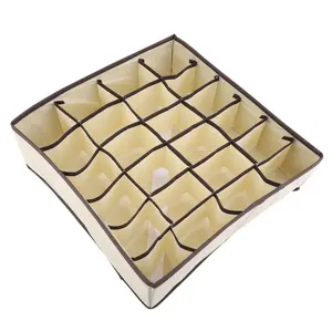 24-Cell Fabric Drawer Organizer – Foldable Storage Box for Socks, Underwear, Bras, Ties & Accessories