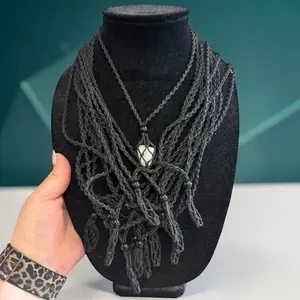 Macrame Necklace for Tumbled Stones - Fully adjustable