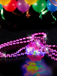 Unisex Festival Glowing Necklace Disco Ball Pendant, Perfect for Parties, Holidays, Travel, Atmosphere Enhancing Jewelry