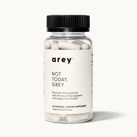Arey Not Today Grey Daily Supplement with Vitamins Minerals & Antioxidants for Thicker Fuller Healthier Hair and Less Grey 60 Capsules Vegan Gluten Free Healthcare Edible