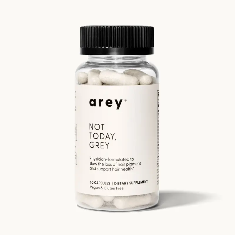 Arey Not Today Grey Daily Supplement with Vitamins Minerals & Antioxidants for Thicker Fuller Healthier Hair and Less Grey 60 Capsules Vegan Gluten Free Healthcare Edible