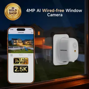 CINMOORE Wireless Window Security Camera 4MP 2.5K , Indoor WiFi Cameras 2.4GHz WiFi with  Cinmoore  AI Color Night Vision,Person & Motion Detection,24/7 Recording,Easy & Quick Install,SD Card&Cloud Device