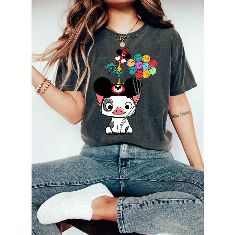 Moana Pua And Hei Hei T-Shirt, Moana Hei Hei Shirt, WDW Moana Pua Top, Moana Characters Tee, Vacation Cozy And Funny Apparel