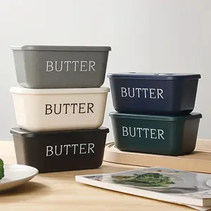 Rectangular Plastic Sealed Kitchen Storage Box with Knife, Butter Slicer & Utensils for Home & Restaurant Cheese/Butter Organization