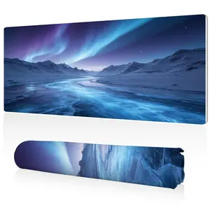 LIVEKEY Aurora Glacier Extended Gaming Mouse Pad (4080  80x40cm) - Non-Slip Rubber Base  Stitched Edges  Smooth Surface for Gaming & Work Desk Setup (Top Mouse Pads Pick)  Gaming Mouse Pads