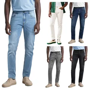 GINGTTO Men's 2 Pack Slim Fit Jeans Comfort Flex Stretch Straight Fit Denim Pants with Spill-resistant Stain Resistant