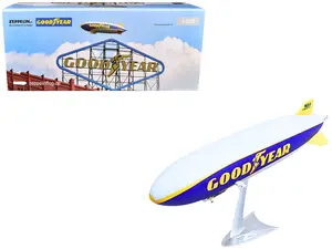 Zeppelin NT Aircraft "Goodyear Blimp - Wingfoot One" (N1A) Gray and Blue with Yellow 1/200 Diecast Model Airplane by Herpa