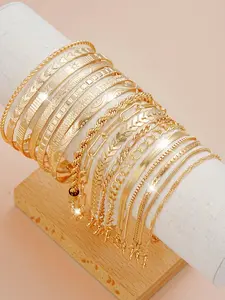 Women's Elegant Minimalist Cuff Bangles & Bracelets, Fashion Jewelry for Party, Daily Clothing Decor, Trendy All-match & Exquisite Jewelry for Birthday Gift, Cuff Bracelet Set