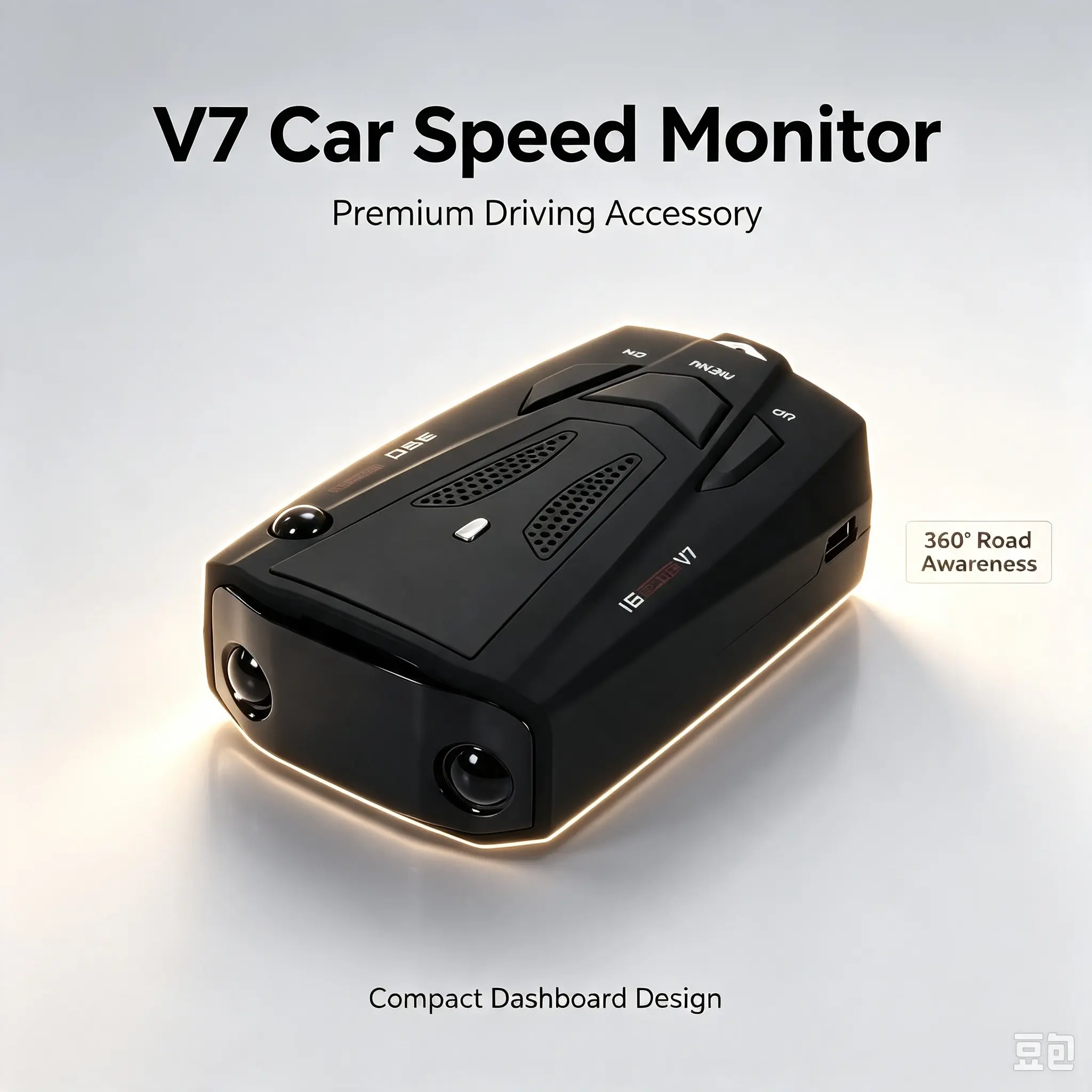 Vehicle Road Speed Monitor, In-Car Laser Capture Gadget | Full Surround 360° Perception Module, Cross-Country Road Trip Tool for Family Drivers, Weekend Road Trippers & Pickup Travelers, Split City/Highway Working Modes