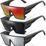 Unisex Flat Top Frame Sunglasses, Fashion Sports Sunglasses, Sporty Sunglasses, Tinted Lens & Polarized Lens Sunglasses, Outdoor Sports Eyewear for Cycling, Running, Fishing, Driving, Sports Shades
