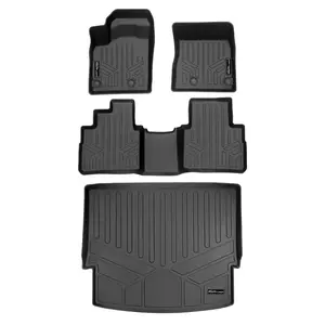 SMARTLINER 3 Rows Custom Fit Floor Liners Compatible with 2021 - 2025 Nissan Rogue (Gasoline | Cargo Fits in Upper Position)