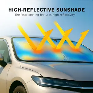 Laser Car Windshield Sun Shade | Reflector Sunshade Offers Ultimate Protection for Car Interior | Cool Reflective Sun Blocker Fits Sedan/SUVs, MPVs. (57x29.5 in)