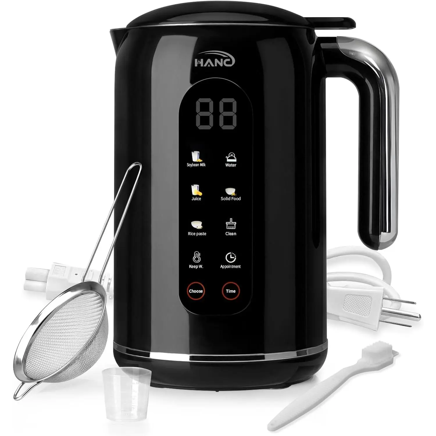 42oz Silent Automatic Nut Milk Maker for Small to Medium Families, 8-in-1 Versatile Functions with Delay Start, Keep Warm, Boil Water, Self-Cleaning, Food-Grade Safe Materials, Black (Homemade Soy/Oat/Almond Milk & Puree)