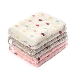 Luciphia 1 Pack 3 Blankets Super Soft Cute Dot Pattern Pet Blanket Flannel Throw for Dog Puppy Cat