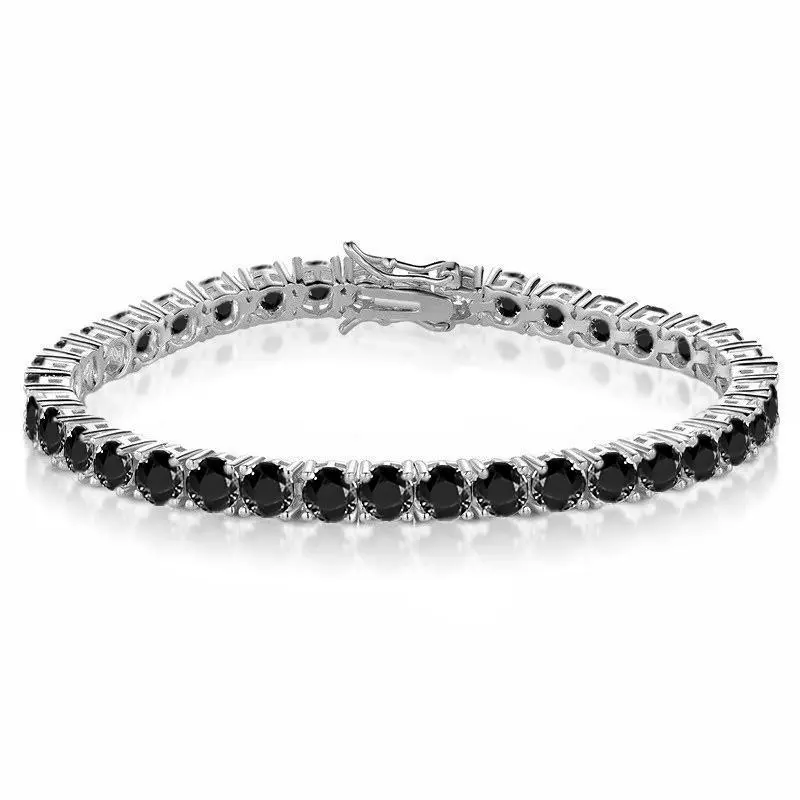 [Unisex] 4MM Round Cut Cubic Zirconia Wateroof Tennis Bracelet Tennis Anklet Tennis chain for Men Woman Classic Couple Barcelets Anniversary Birthday Engagement hip hop Gift High Quality Hiphop Style ATS60090-H festival gift