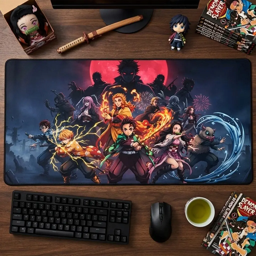 Demon Slayer Gaming Mousepad XXL Anime Desk Mat Tanjiro Nezuko Hashira Non-Slip