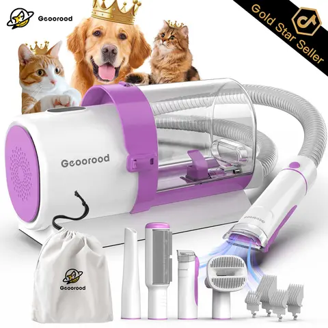 【Geoorood】 Geoorood Dog Grooming All-in-One Kit with Vacuum Brush 2.5L Large Pog, Stainless Steel Blades Lightweight Design 13KPa Suction Force Portable Cleaning Set#backtoschool Grooming Trimming Tool Grooming Products #Cute #Familyfun