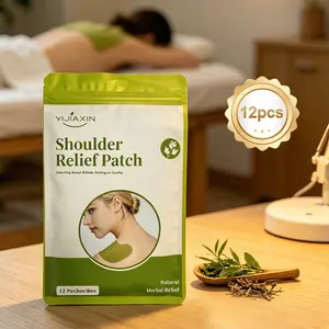 YIJIAXIN Herbal Shoulder Relief Patch 12pcs | Natural Mugwort Ginger Therapy for Stiff Shoulders, Muscle Pain & Cold |   Adhesive Patches with Breathable Fabric | Pain Relief for Workout, Office & Lifting